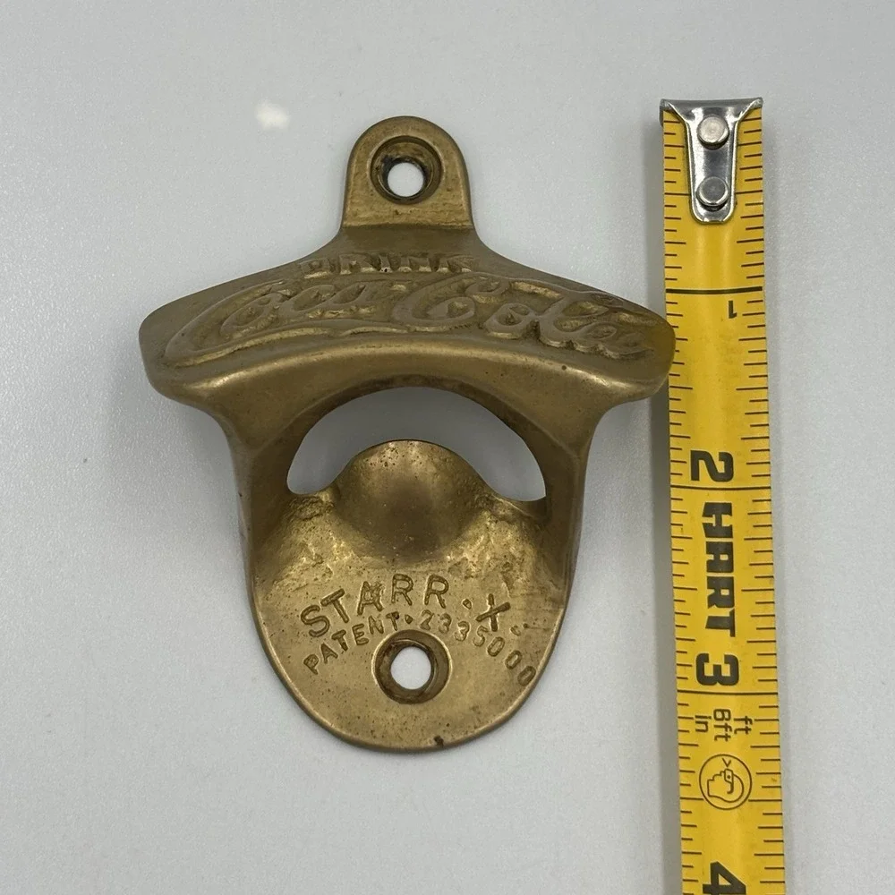 VTG COCA-COLA STARR X Wall Mount Bottle Opener Made In USA BRASS